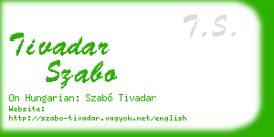 tivadar szabo business card