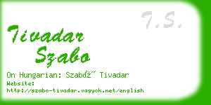 tivadar szabo business card